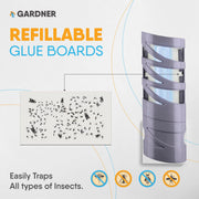 Flyweb Fly Light Glue Boards 2 Pack of 10 Replacement Glue Boards for Flyweb Classic Fly Light and Flyweb Plus - Trap Fruit Flies by Gardner – Each (Pack of 2), White, Model EL-64