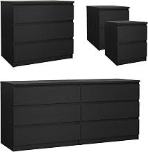 Tvilum Black Scottsdale 4 Piece Bedroom Set with Dresser, Chest, and Nightstands
