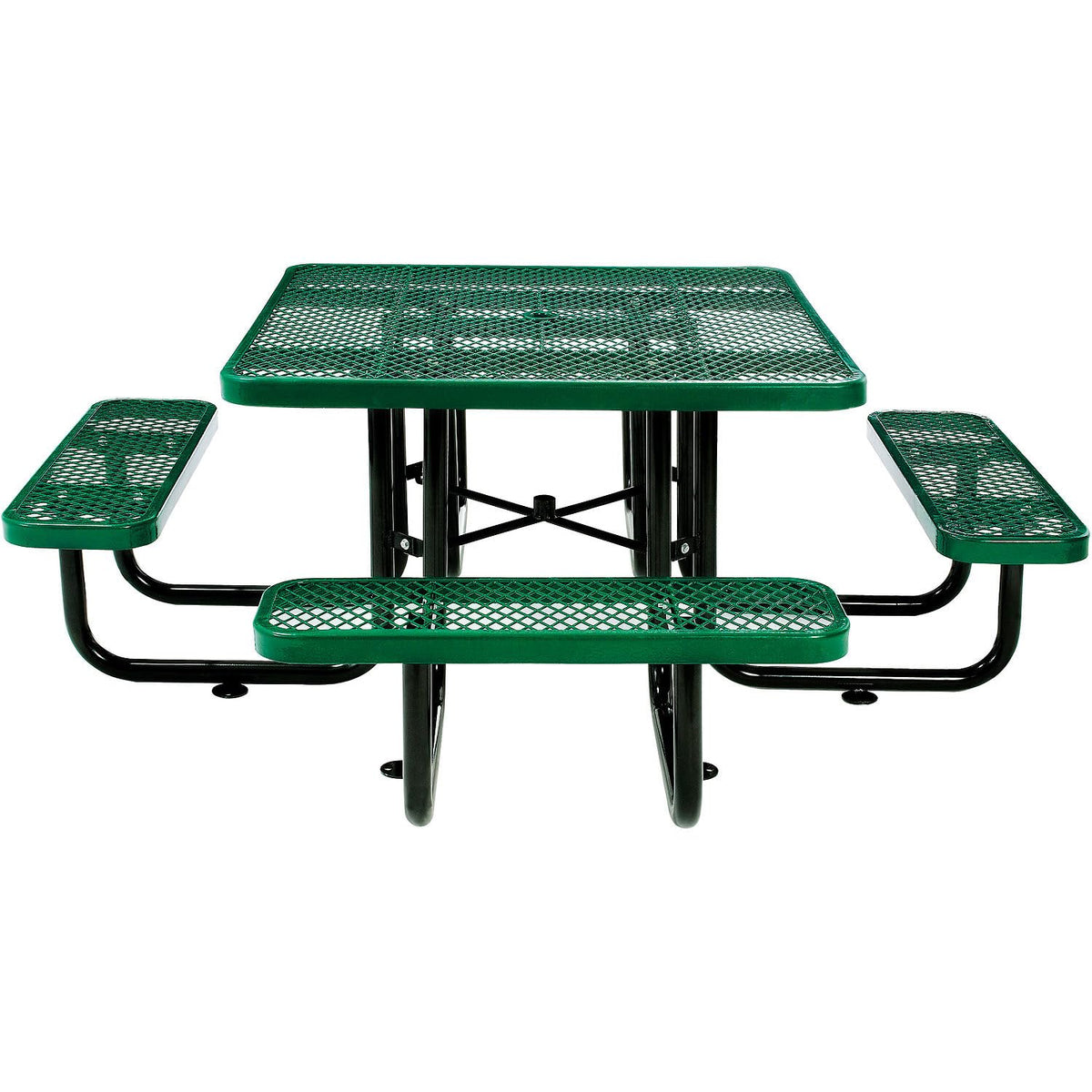 Global Industrial Green / 81D x 81W x 29.5H in / Industrial Picnic Tables