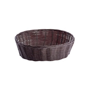 10" x 6-1/2" Brown Oval Woven Plastic Basket by Tablecraft – Polypropylene, Brown, Pack of 12, Model 1476
