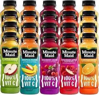 Minute Maid Juice-To-Go 12oz Bottles Variety 20 Pack – 100% Juice & Fruit Blends (Orange, Apple, Tropical, Cranberry Apple Raspberry, Cranberry Grape) – Bulk On-the-Go Drinks, Multi-Pack Assortment