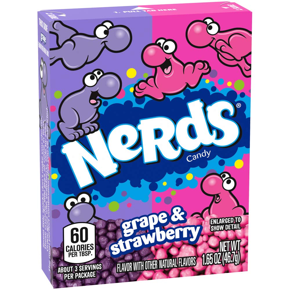 Grape & Strawberry Candy 1.65 Ounce by Nerds – 1.65 Ounce (Pack of 36), Multicolor, Pack of 36, Model WONERGAR