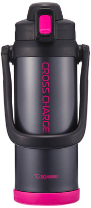 SD-BD20-BP20-BP2060ml Water Bottle by Zojirushi – 69.7 Ounces, 2.06 liters, Stainless Steel, pink black