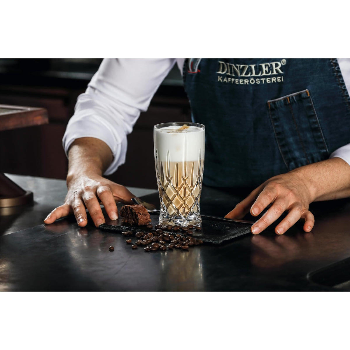 Spiegelau Noblesse Barista 2-Piece Latte Macchiato Glasses Crystal Glass Set 350 ml by Nachtmann – 14.6 cm x 7.5 cm, 350 milliliters, Crystal glass, Transparent, Pack of 2