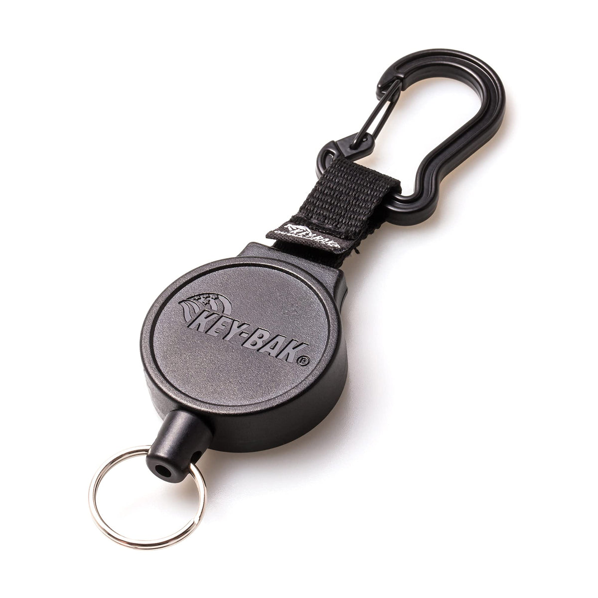 MID6 Retractable Carabiner Keychain by KEY-BAK – 36" (Pack of 1), Polycarbonate, Black, Model 0006-011