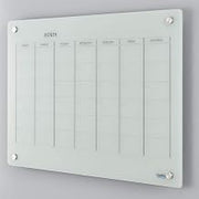 Global Industrial 36" W x 24" H Magnetic Glass Calendar Dry Erase Board