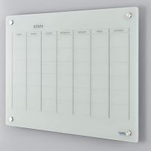 Global Industrial 36" W x 24" H Magnetic Glass Calendar Dry Erase Board