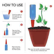 Ceramic Terracotta Self Watering Spikes (4 Pack) Vacation Automatic Plant Waterer Devices by Modern Innovations – 4 Pack, Terracotta, Pack of 4, Model 1065