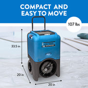 LGR 7000XLi Commercial Dehumidifier with Pump by Dri-Eaz – 111 liters, Polyethylene (PE), blue, Model F412
