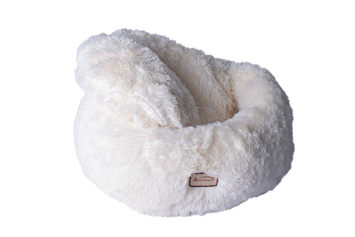 Cuddle Bed Model by Armarkat – Medium, Fabric, White, Model C70NBS-M