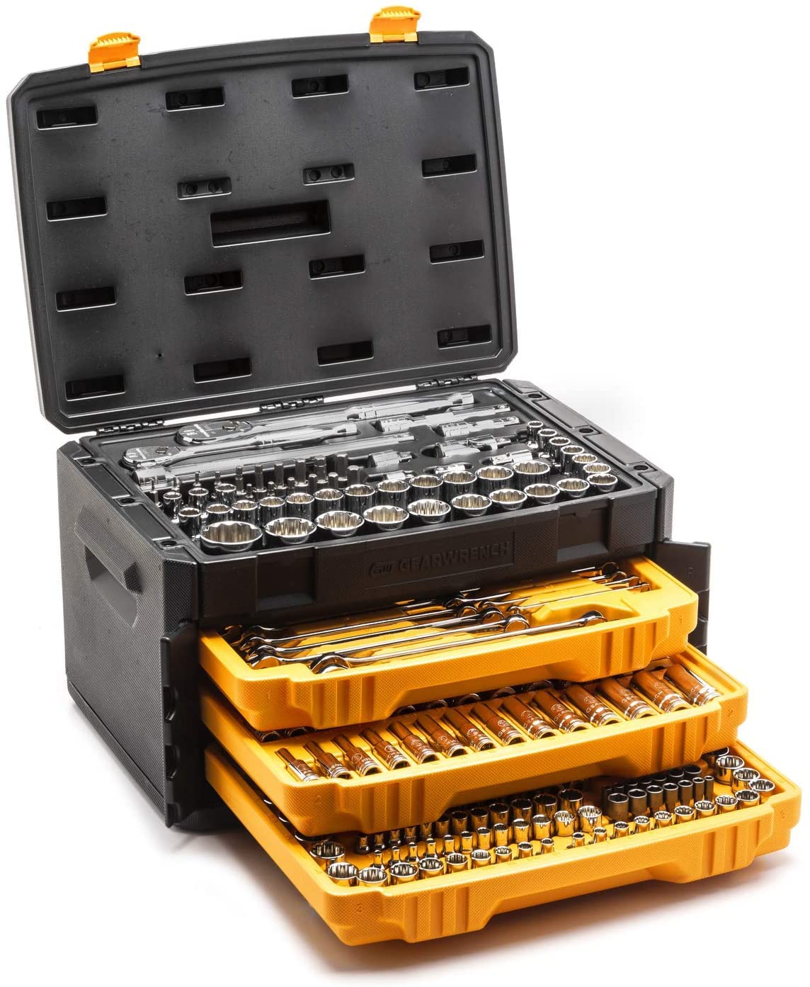 243 Pc 12Pt Mechanics Tool Set in 3 Drawer Storage Box by GEARWRENCH – 12 point, Blend, Multi, Model 80972