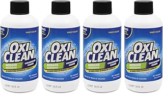 OxiClean Outdoor Multipurpose Super Concentrated Cleaner - Makes 4 Gallons Stain Remover Driveway for Concrete (4 Pack 6oz Bottle = Gallons) White 24 Fl Oz