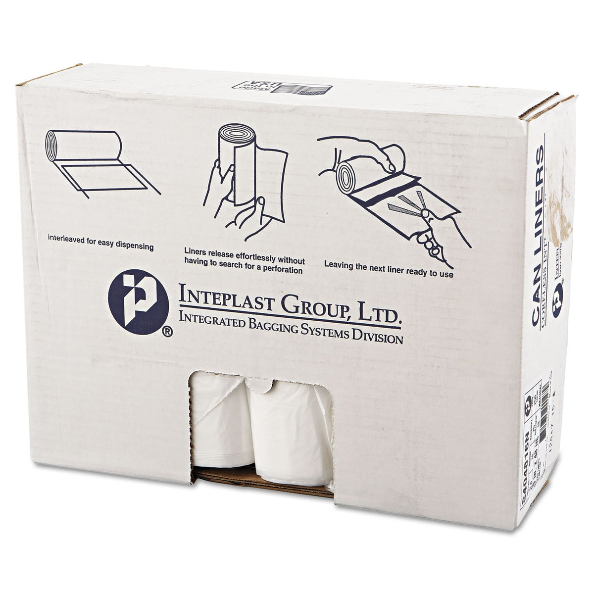 High-Density Commercial Can Liners by Inteplast – 40 x 48, 45.0 gallons, Plastic, Clear, Pack of 10