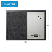 Combination Board -1 Each by MasterVision – 24"W x 18"H, Engineered Wood, Silver, Model MX04433168