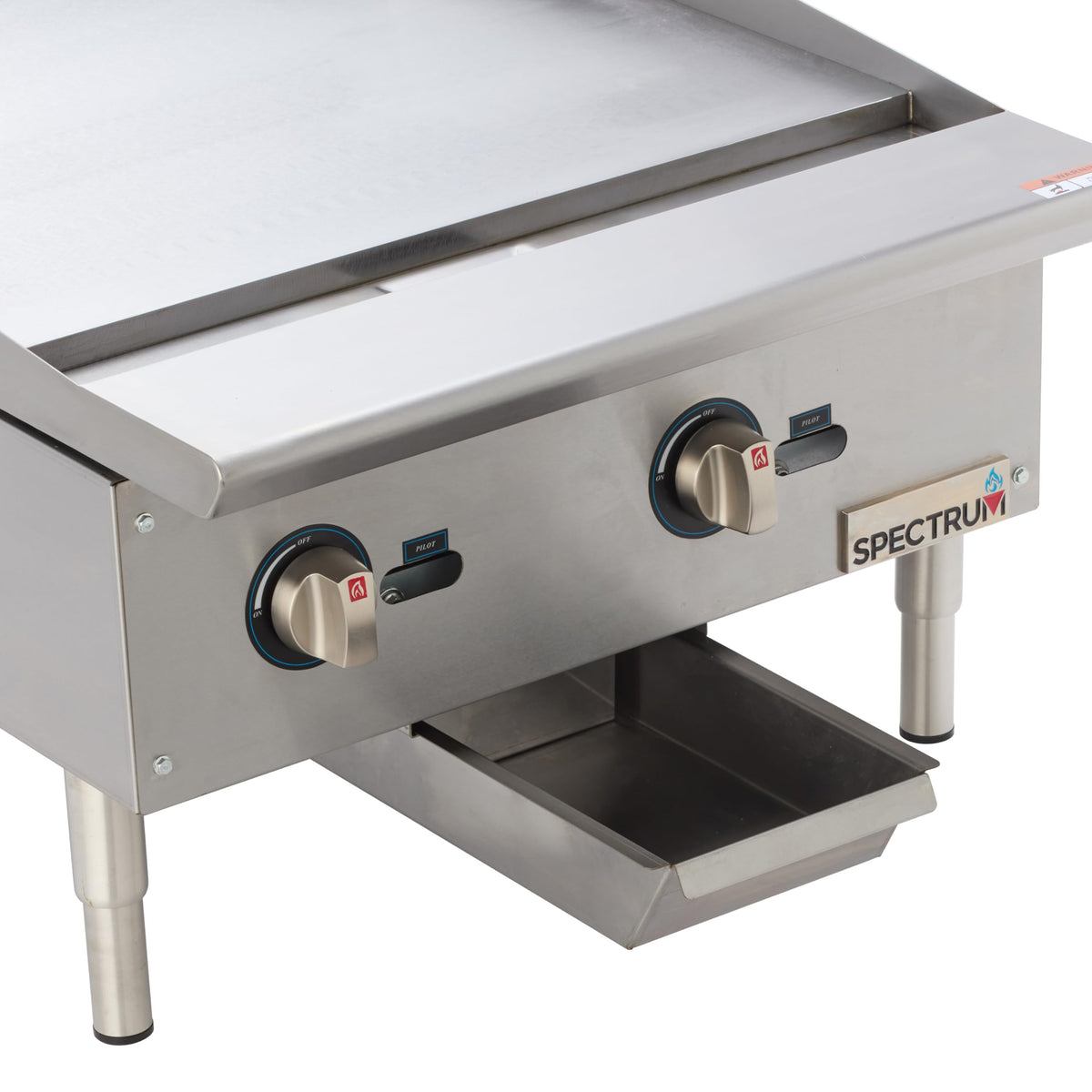 24" Commercial Natural Gas Griddle by Winco – 24", Stainless Steel, Silver, Model NGGD-24M