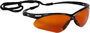 KLEENGUARD V30 Nemesis Safety Glasses (19642), Copper Blue Shield Lenses with Black Frame, 12 Pairs / Case