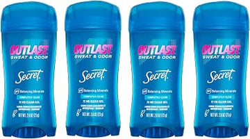 Secret Outlast Clear Gel Antiperspirant Deodorant for Women, Completely Clean, 2.6 oz (Pack of 4)
