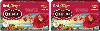Celestial Seasonings Hibiscus & Red Zinger Herbal Tea, Caffeine Free, 20 Tea Bags (Pack of 2)