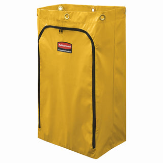 Durable Replacement Front Zippered Vinyl Bag 24 Gal Yellow for Industrial Janitorial Cleaning Cart Waste Linen/Laundry/Trash Collection by Rubbermaid Commercial Products – Model