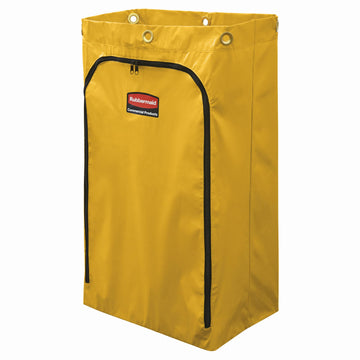 Durable Replacement Front Zippered Vinyl Bag 24 Gal Yellow for Industrial Janitorial Cleaning Cart Waste Linen/Laundry/Trash Collection by Rubbermaid Commercial Products – Model