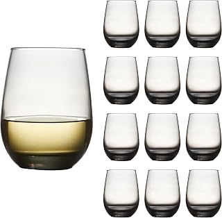 Libbey 70271 "Stemless" Universal Wine Glass, 451 ml, Set of 12
