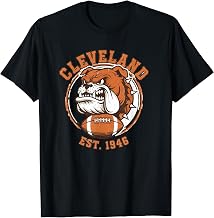 Vintage Cleveland Football Dog Design T-Shirt