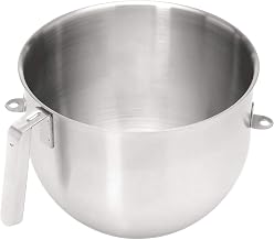 KitchenAid KSMC8QBOWL 8-Quart Mixing Bowl with J Hook Handle, Stainless Steel, NSF, 8quarts