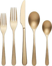 Oneida 894806 Kenbrook Champagne Tumbled 20 Piece Everyday Flatware Set, Service For 4