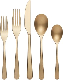 Oneida 894806 Kenbrook Champagne Tumbled 20 Piece Everyday Flatware Set, Service For 4
