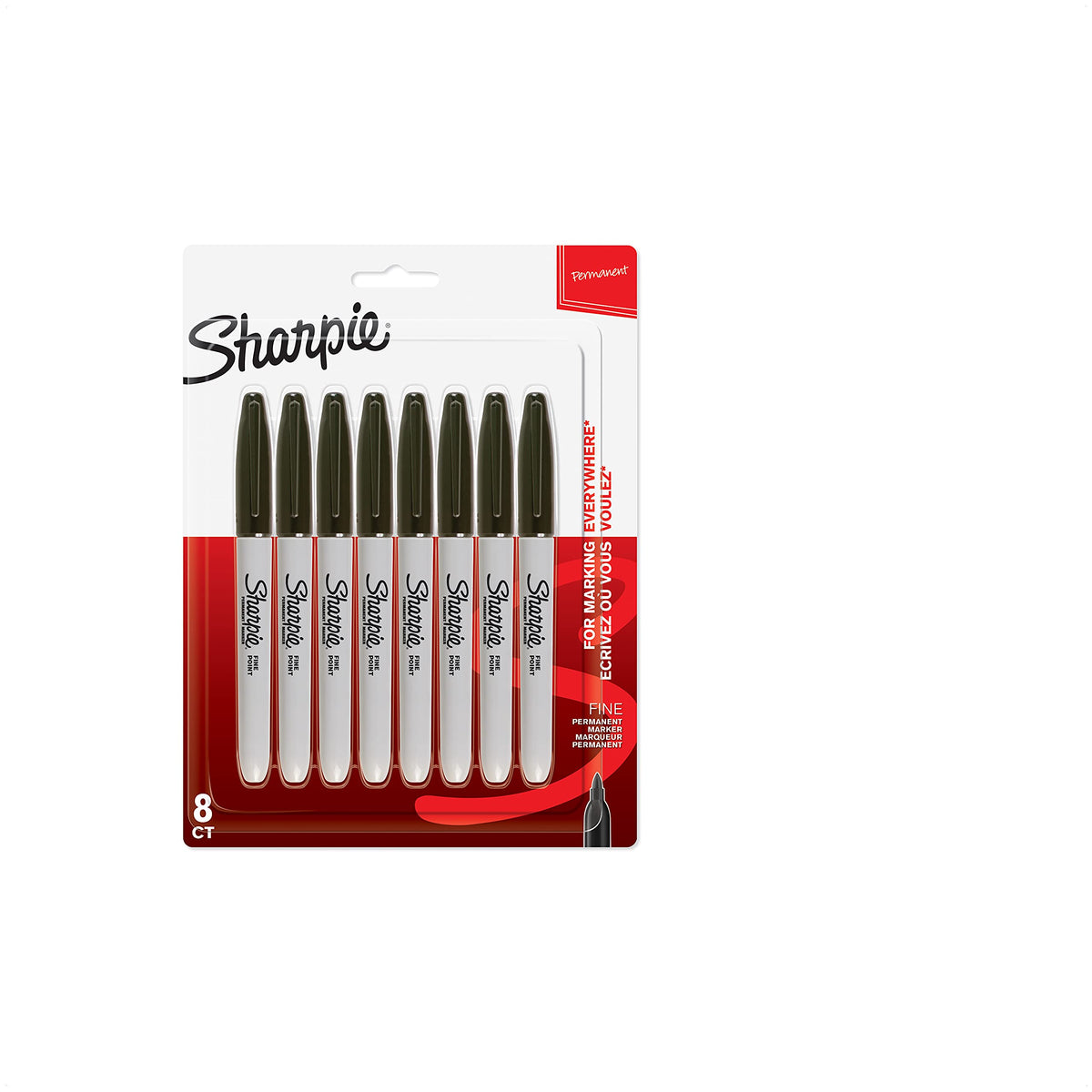 Sharpie Black / 1 Count (Pack of 8) / In Pack Permanent Markers