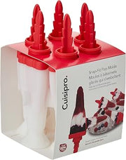 Cuisipro 837455 Eisformen Set - Rakete - rot, Inhalt: 6 x 60 ml Ice Moulds, Plastic, red