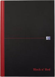Oxford Black n' Red A4 Hardback Casebound Notebook, Narrow Ruled with Margin, 96 Page, 1 Notebook