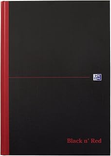 Oxford Black n' Red A4 Hardback Casebound Notebook, Narrow Ruled with Margin, 96 Page, 1 Notebook