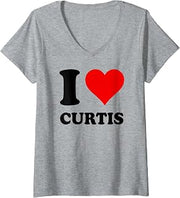 Womens I Love Curtis V-Neck T-Shirt