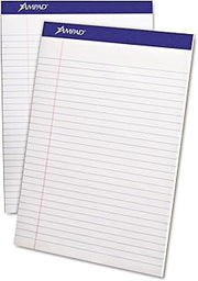 Ampad 20320 Perforated Pad, Legal Rule, 50 Sheets/Pad, 8-1/2-Inch x11-3/4-Inch,WE