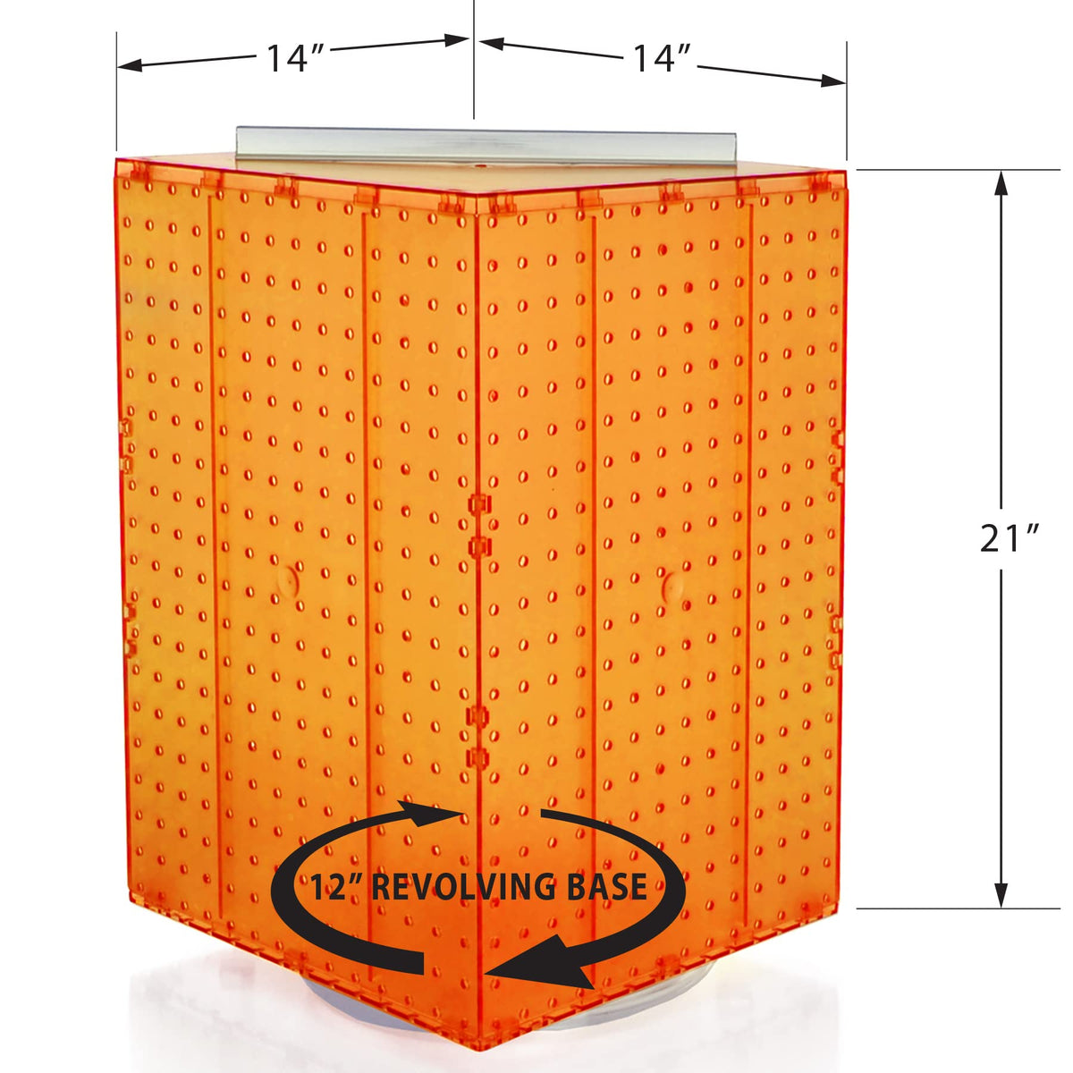 Azar Displays Pegboard + Hooks / Orange / 14 inches Display Racks
