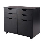 Winsome Black / 4 Doors, 12 Drawers, File Drawer / Transitional Home Office Cabinets