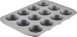Farberware Bakeware Nonstick Muffin & Cupcake Pans, 12-Cup, Gray