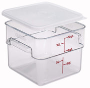 12SFSCW135 Cambro Square Container 12 Quart Capacity – 12 Quart(Pack of 6), 12.0 quarts, Polyethylene, Clear, Pack of 6