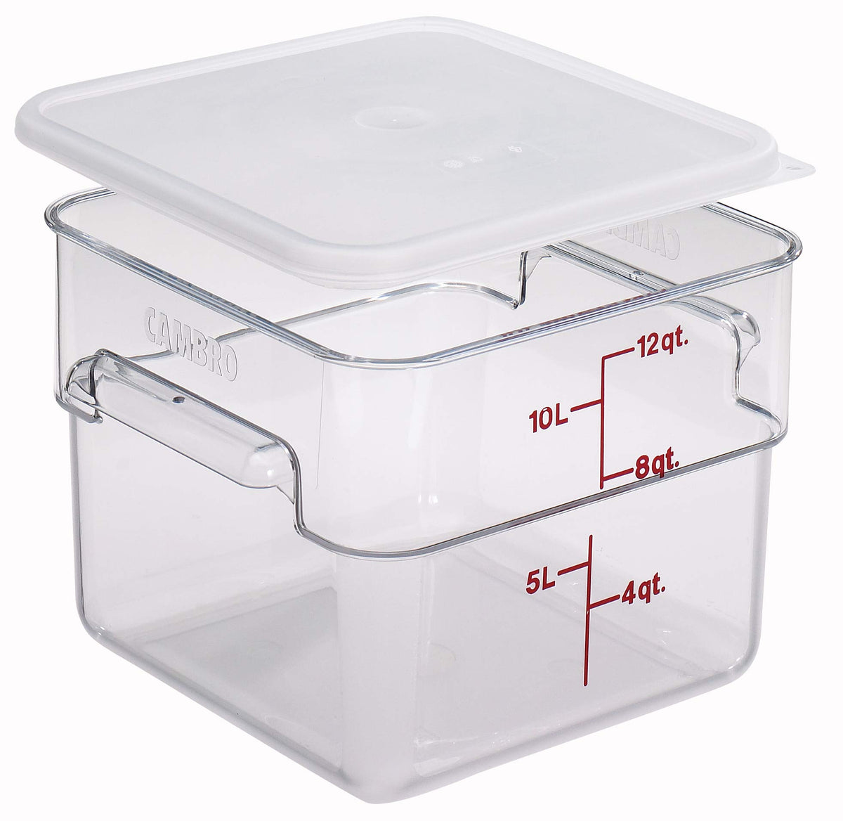 12SFSCW135 Cambro Square Container 12 Quart Capacity – 12 Quart(Pack of 6), 12.0 quarts, Polyethylene, Clear, Pack of 6