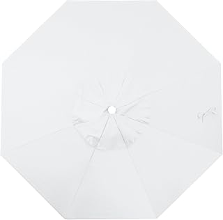 California Umbrella Replacement Canopy Cover in White Olefin Umbrella, 9' Round