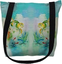 Betsy Drake TY098M 16 x 16 in. Sea Turtle Tote Bag - Medium