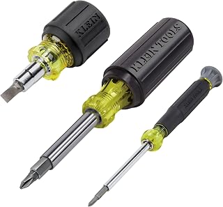 KLEIN TOOLS 32500SDKIT Multi-Bit Screwdriver and Nut Driver Set with Cushion-Grip Handles, Includes Stubby, 11-in-1, and 4-in-1 Electronics Drivers