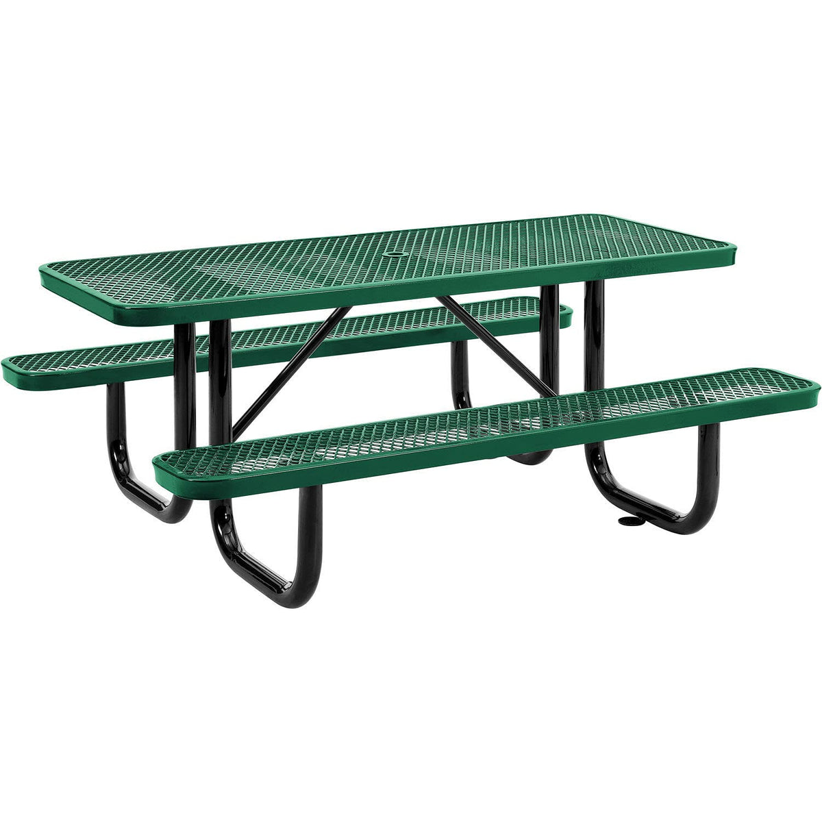 Global Industrial Green / 72 inches x 62 inches x 29.5 inches / Industrial Picnic Tables