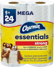 Charmin Essentials 1-Ply Mega Rolls Strong Bathroom Tissue 6 ea