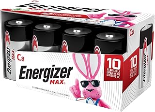 Energizer MAX C Batteries, Premium Alkaline C Cell Batteries (8 Battery Count)