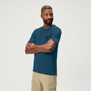 Mens Loop Short Sleeve Cycling Tech Tee Barra Blue by Endura – Small, Barra Blue, Model MLoopSSTechTee1.0