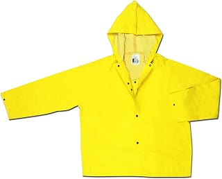MCR Safety 800JHX3 Concord Neoprene/Nylon Flame Resistant Jacket with Attached Hood, Yellow, 3X-Large