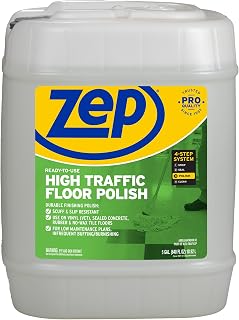 Zep High Traffic Floor Polish - 5 Gal (1 Pail) - ZUHTFF5G - Highly Durable, Commercial Grade Floor Protection