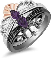 Enchanted Disney Fine Jewelry Ariel and Ursula Villains Duo Stack Ring